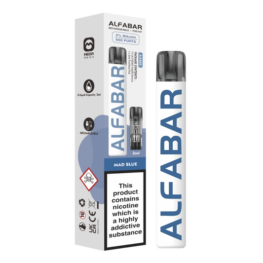 Alfabar Rechargeable Pod Starter Kit - Mad Blue