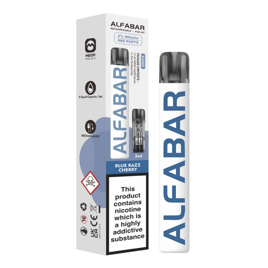 Alfabar Rechargeable Pod Starter Kit - Blue Raz Cherry